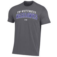 Image of Under Armour T-Shirt UW-Whitewater arched over Outlined Warhawks -  heathergrey
